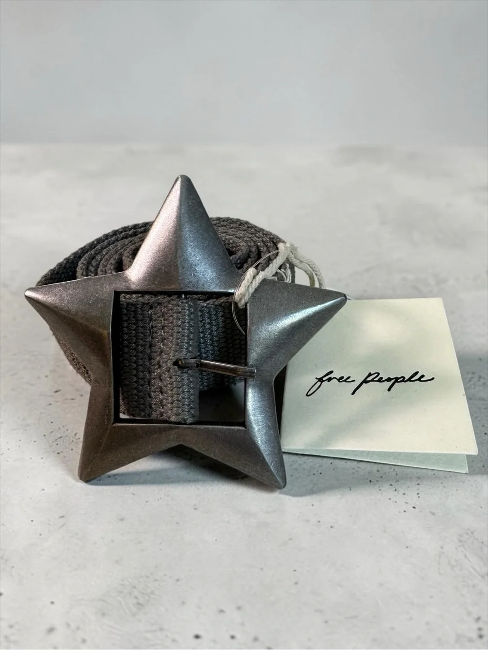 Free People Bohemian Grunge 90s Zoa Star Buckle Hip Belt Medium Large NWT